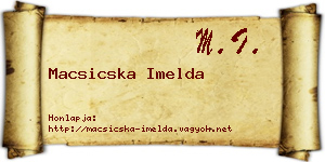 Macsicska Imelda névjegykártya
